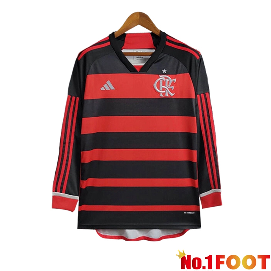 Flamengo Home Soccer Jersey Long Sleeve 2024/2025