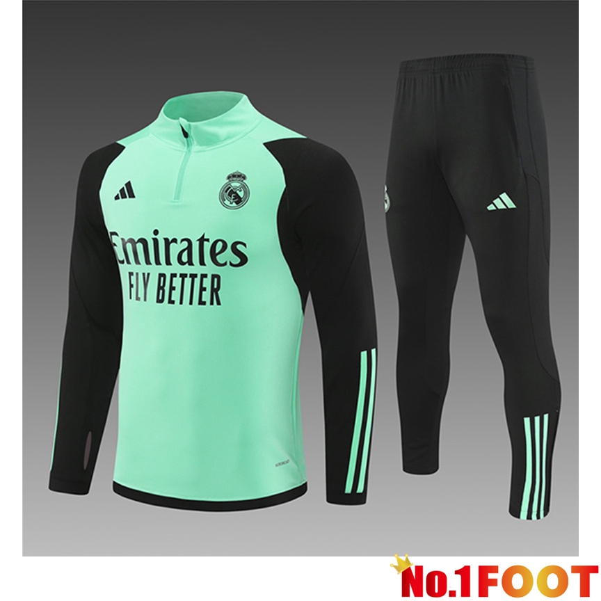 Real Madrid Kids kit Training Tracksuit Green/Black 2024/2025