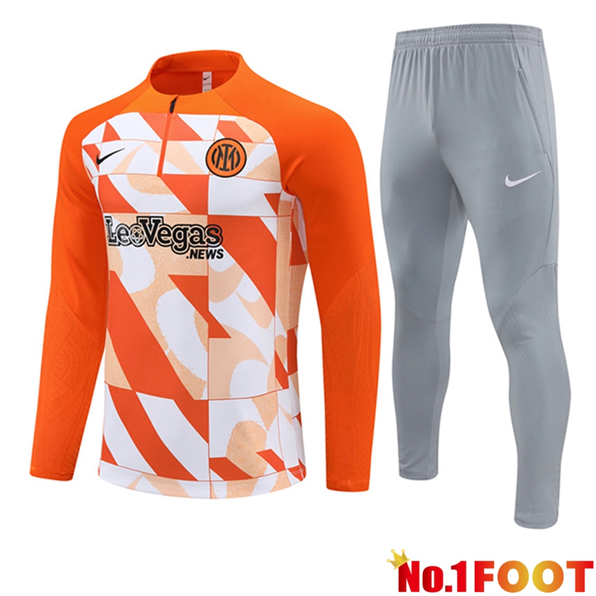 Inter Milan kit Training Tracksuit Orange/White 2024/2025