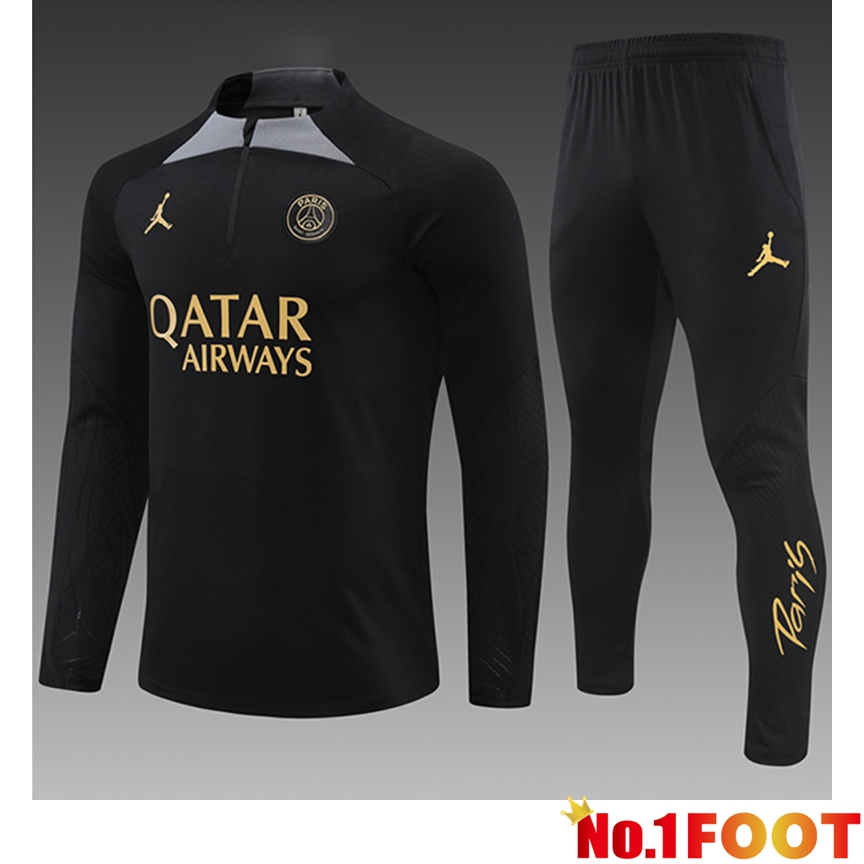 PSG Kids kit Training Tracksuit Black 2024/2025