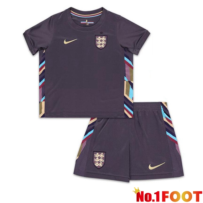 England Kids Away Soccer Jersey Purple 2024/2025