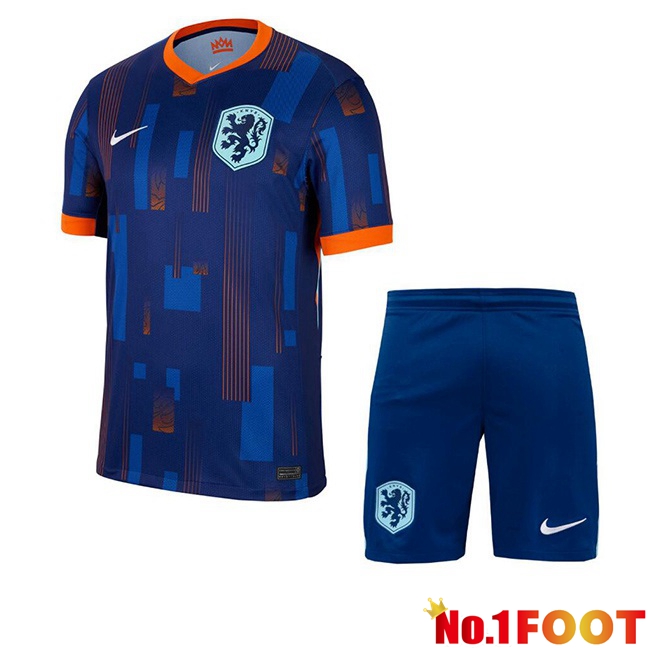 Netherlands Kids Away Soccer Jersey Royal Blue 2024/2025