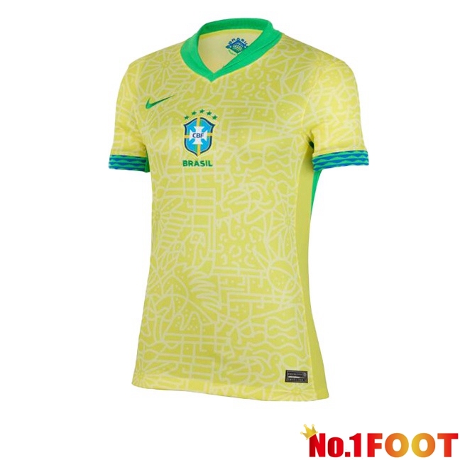 Brazil Womens Home Soccer Jersey Yellow 2024/2025