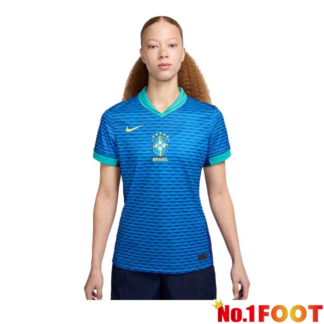 Brazil Womens Away Soccer Jersey Blue 2024/2025