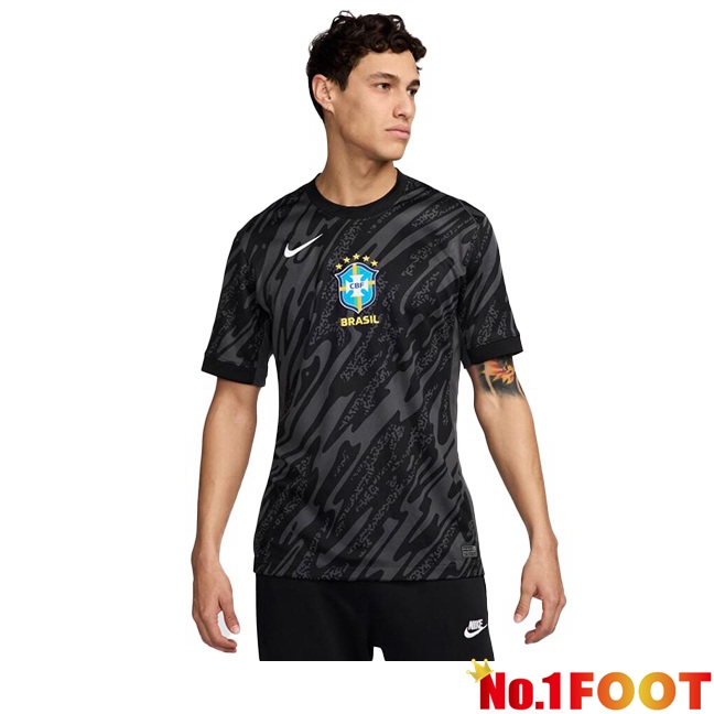 Brazil Goalkeeper Soccer Jersey Black 2024/2025