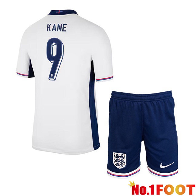 England (Kane 9) Kids Home Soccer Jersey White 2024/2025