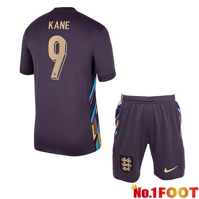 England (Kane 9) Kids Away Soccer Jersey Purple 2024/2025