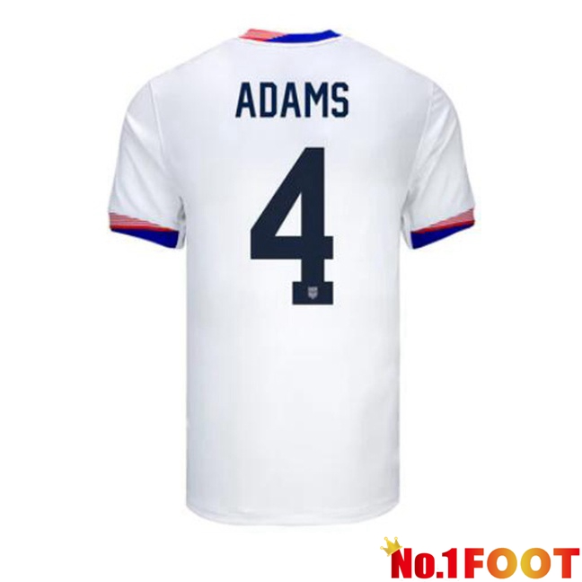 USA (Adams 4) Home Soccer Jersey White 2024/2025