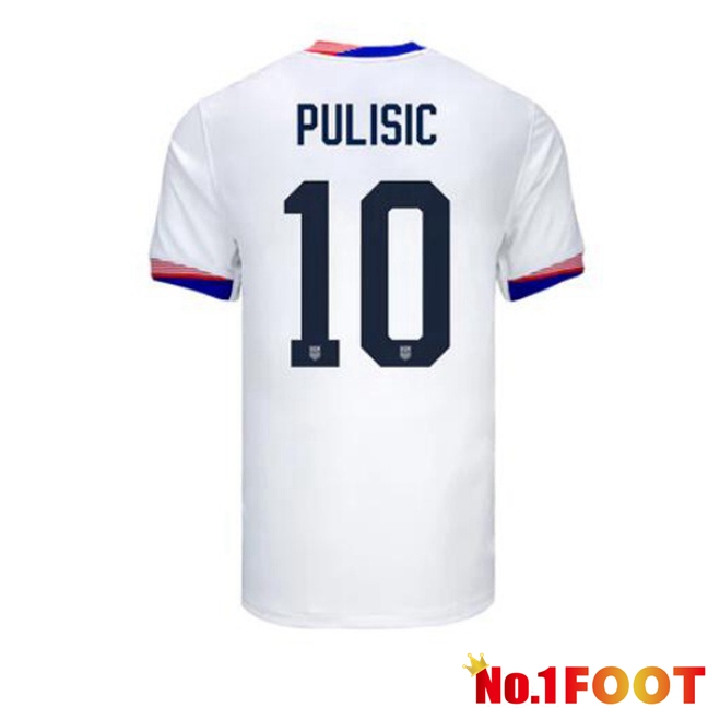 USA (Pulisic 10) Home Soccer Jersey White 2024/2025