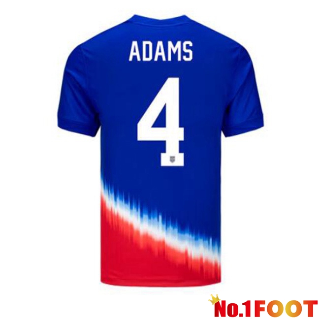 USA (Adams 4) Away Soccer Jersey Blue 2024/2025