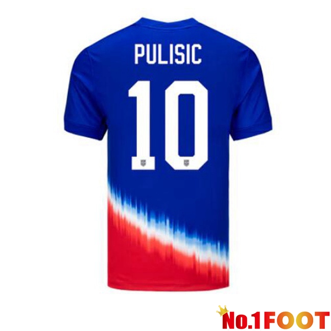 USA (Pulisic 10) Away Soccer Jersey Blue 2024/2025