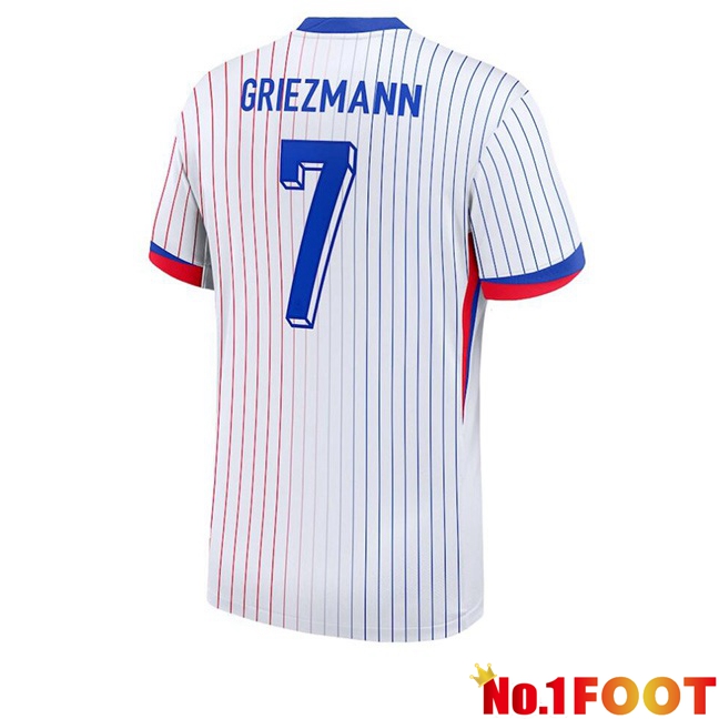 France (GRIEZMANN 7) Away Soccer Jersey White 2024/2025 - Click Image to Close