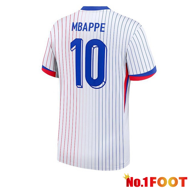 France (MBAPPE 10) Away Soccer Jersey White 2024/2025