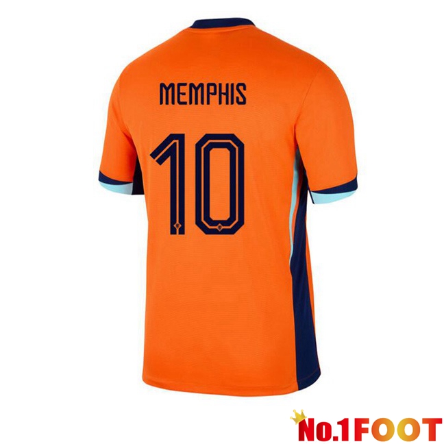 Netherlands (MEMPHIS 10) Home Soccer Jersey Orange 2024/2025