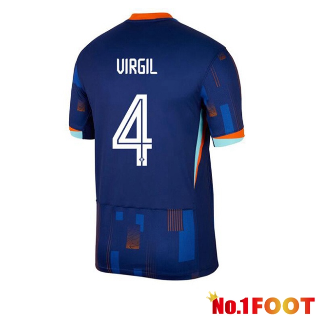 Netherlands (VIRGIL 4) Away Soccer Jersey Royal Blue 2024/2025