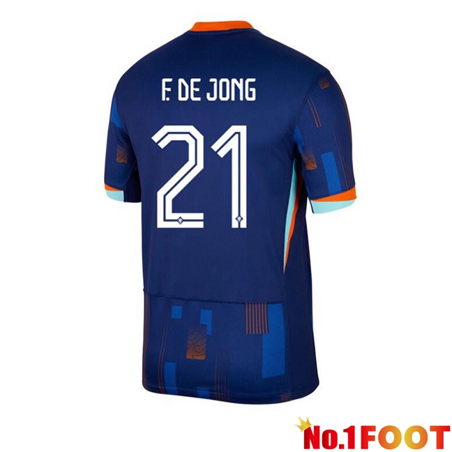 Netherlands (F. DE JONG 21) Away Soccer Jersey Royal Blue 2024/2025