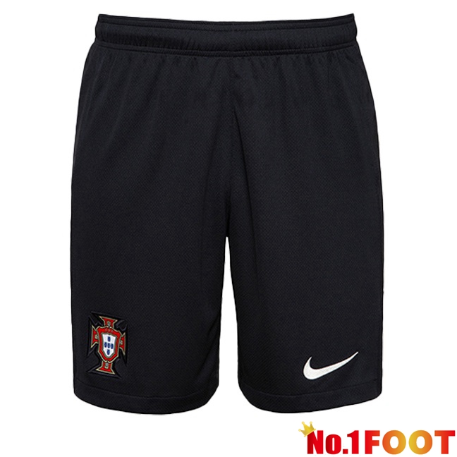 Portugal Away Soccer Shorts Black 2024/2025