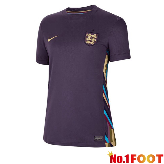 England Womens Away Soccer Jersey Purple UEFA Euro 2024