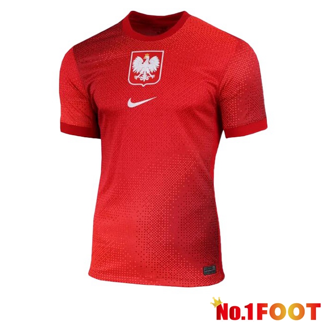 Poland Away Soccer Jersey Red UEFA Euro 2024