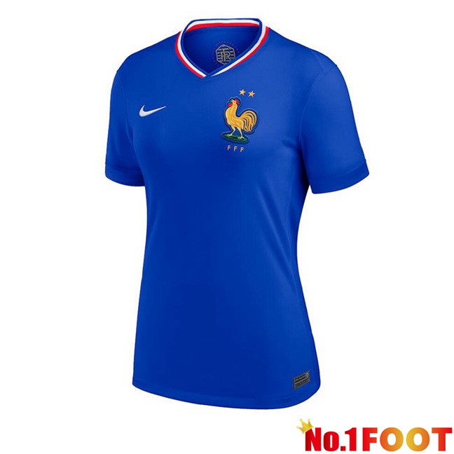 France Womens Home Soccer Jersey Blue UEFA Euro 2024