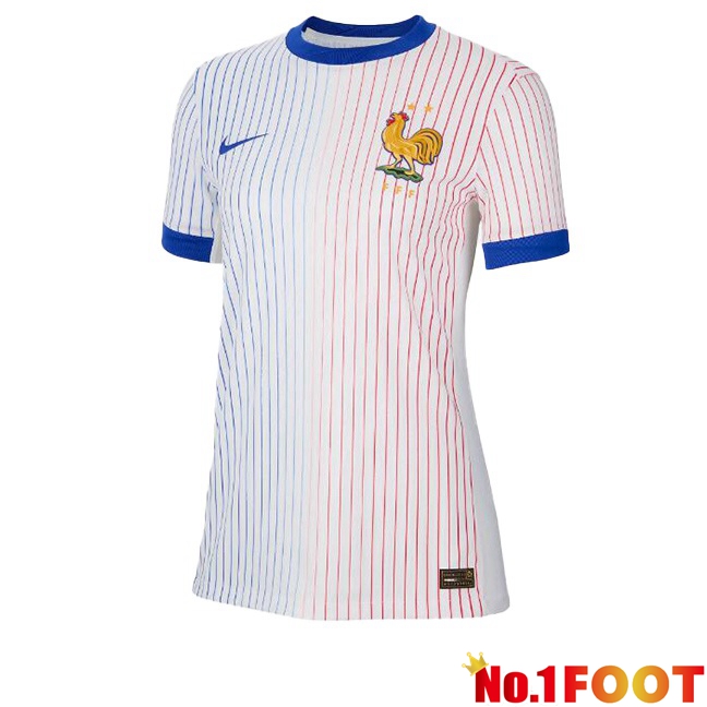 France Womens Away Soccer Jersey White UEFA Euro 2024