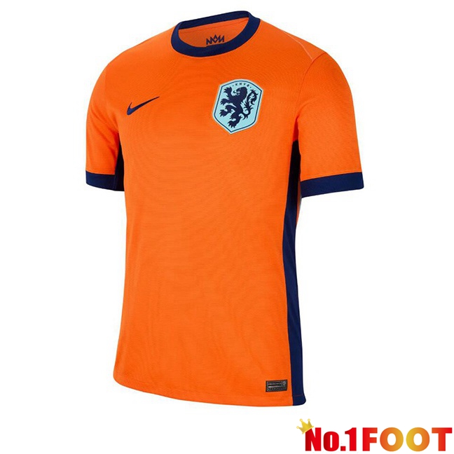 Netherlands Home Soccer Jersey Orange UEFA Euro 2024