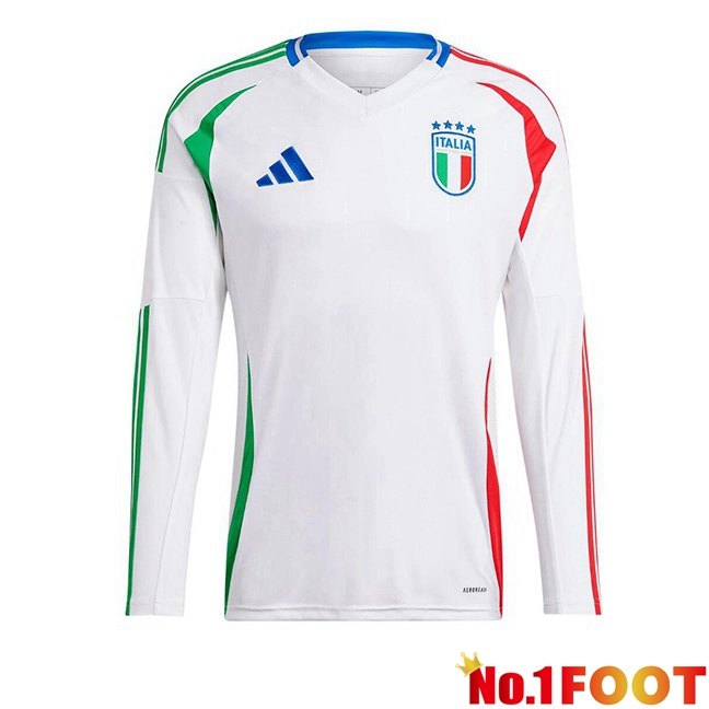 Italy Away Soccer Jersey Long sleeve White 2024/2025