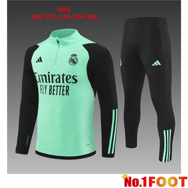 Real Madrid Kids kit Training Tracksuit Green 2024/2025