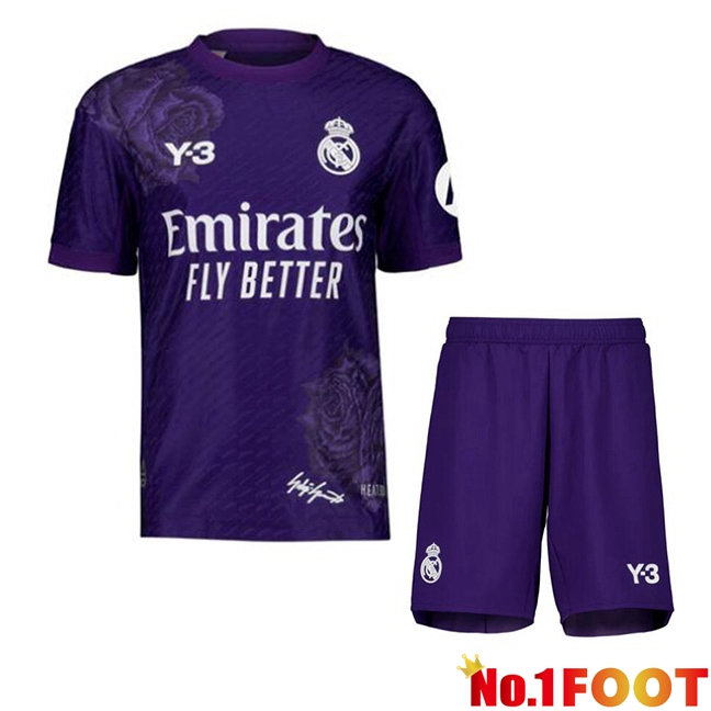 Real Madrid Kids Fourth Soccer Jersey Purple 2023/2024