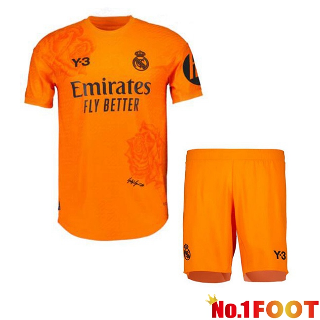 Real Madrid Kids Goalkeeper Soccer Jersey Orange 2023/2024