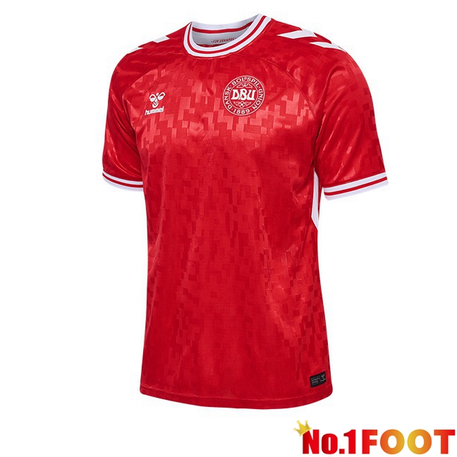 Denmark Home Soccer Jersey Red 2024/2025