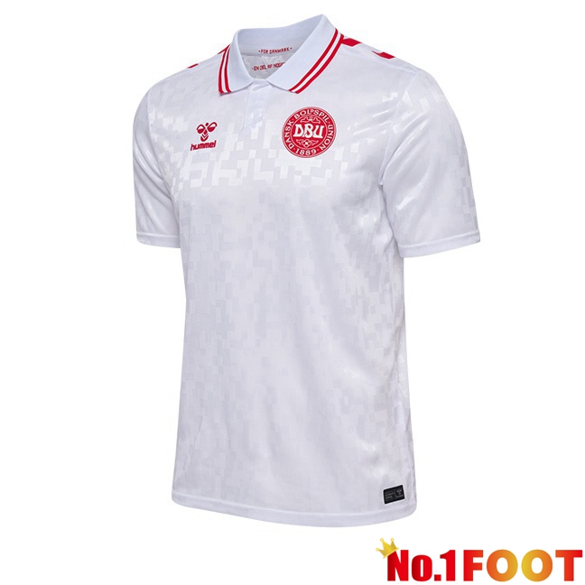 Denmark Away Soccer Jersey White 2024/2025