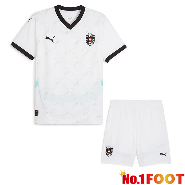 Austria Kids Away Soccer Jersey White 2024/2025