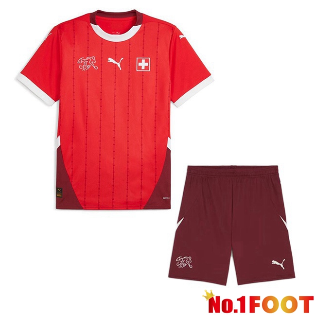 Swiss Kids Home Soccer Jersey Red 2024/2025