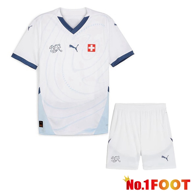 Swiss Kids Away Soccer Jersey White 2024/2025