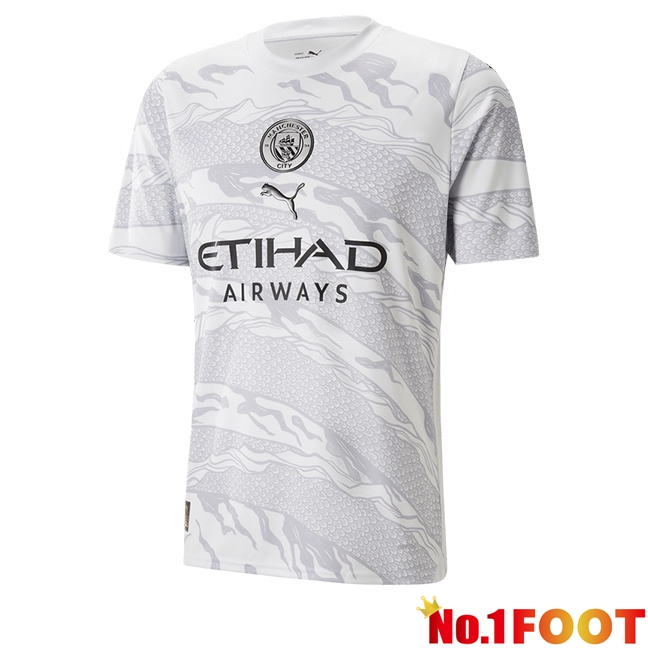 Manchester City Soccer Jersey Year Of The Dragon Grey 2023/2024