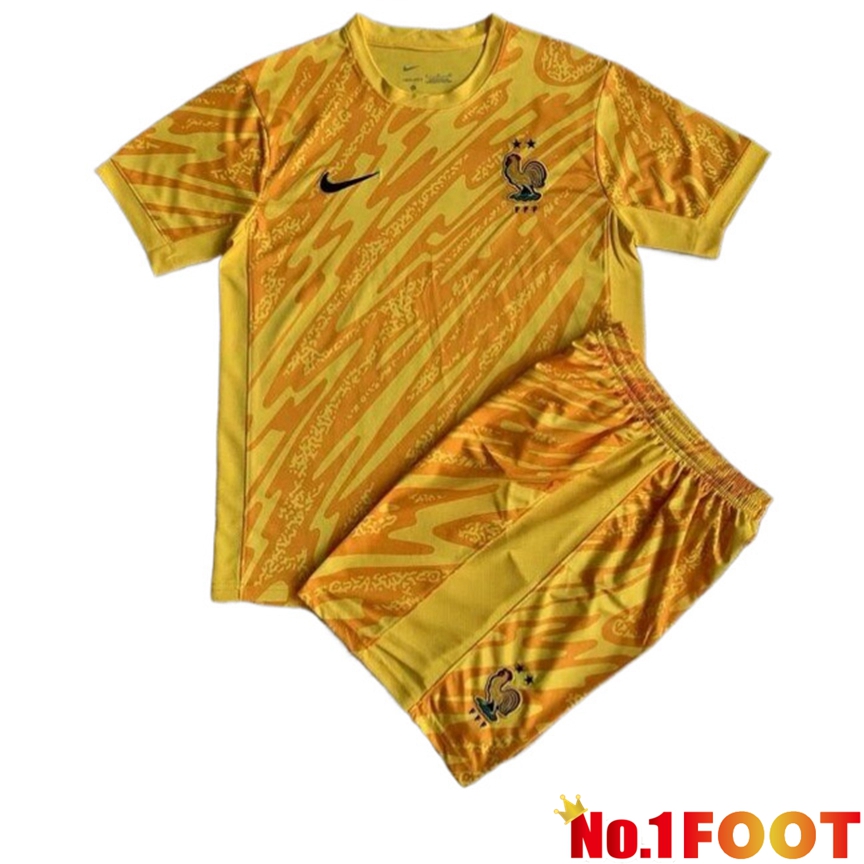 France Kids Goalkeeper Soccer Jersey Yellow 2024/2025