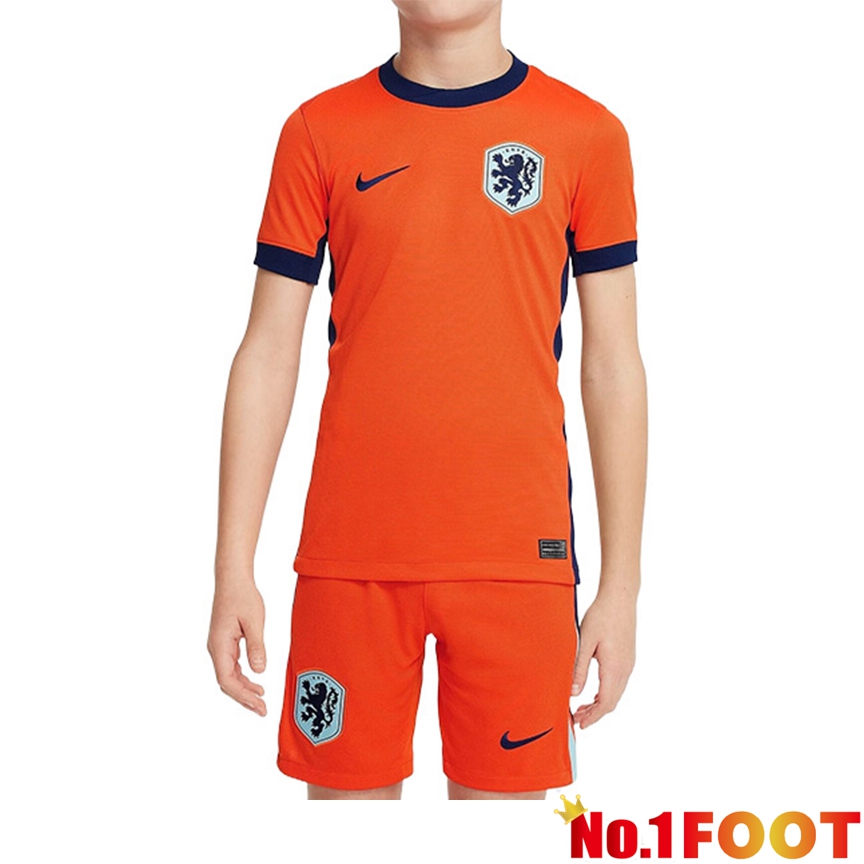 Netherlands Kids Home Soccer Jersey UEFA Euro 2024