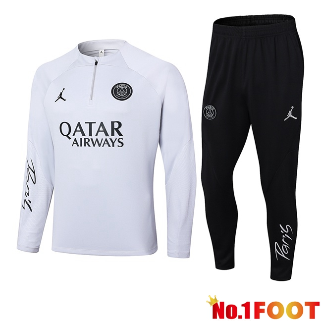 JORDAN Paris PSG kit Training Tracksuit White 2024/2025