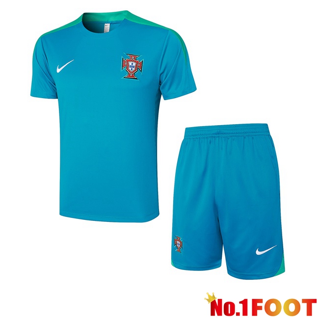 Portugal kit Training T Shirt + Shorts Blue 2024/2025