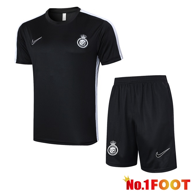 Al-Nassr FC kit Training T Shirt + Shorts Black 2024/2025