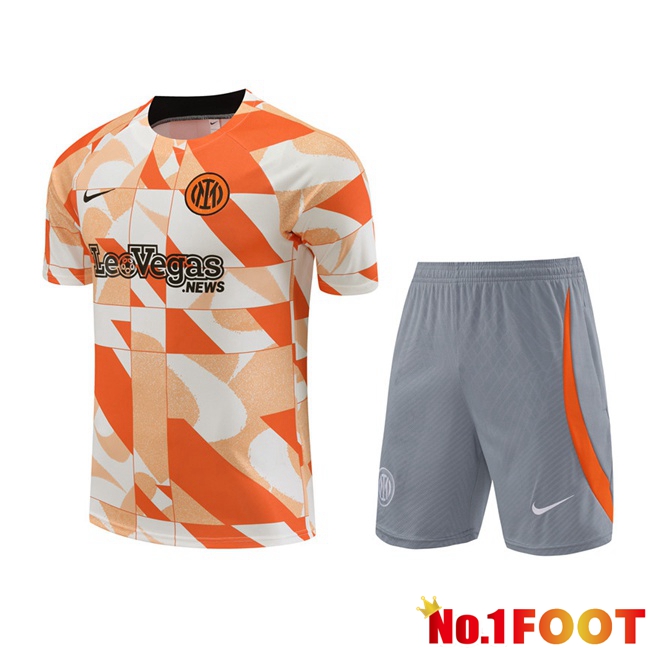 Inter Milan kit Training T Shirt + Shorts Orange 2024/2025