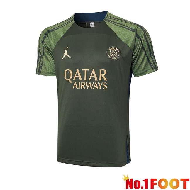 Paris PSG Training T Shirt Green 2024/2025