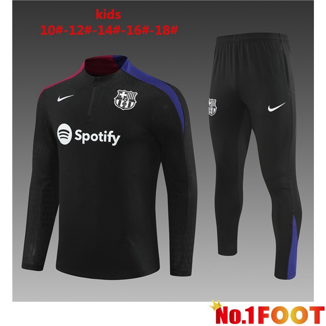 FC Barcelona Kids kit Training Tracksuit Black 2024/2025