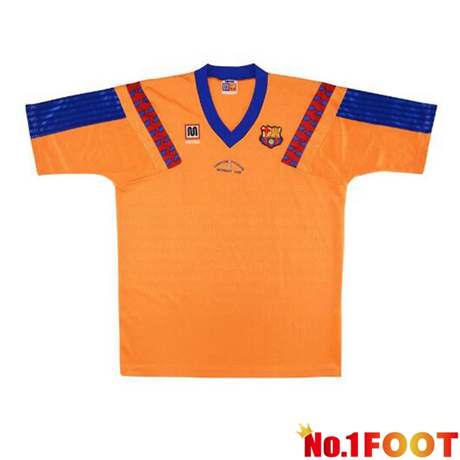 FC Barcelona Retro Away Soccer Jersey Orange 1991-1992