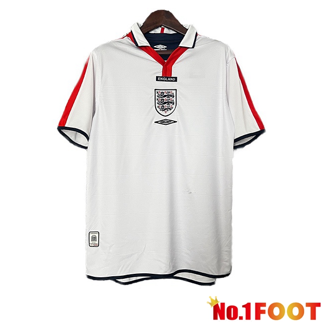 England Retro Home Soccer Jersey White 2004