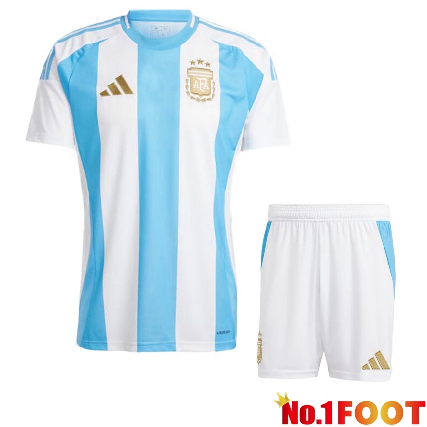 Argentina Home Soccer Jersey + Shorts Kit 2024/2025 - Click Image to Close