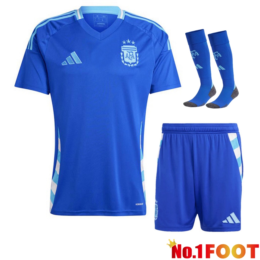 Argentina Away Soccer Jersey (Shorts + Socks) Kit 2024/2025