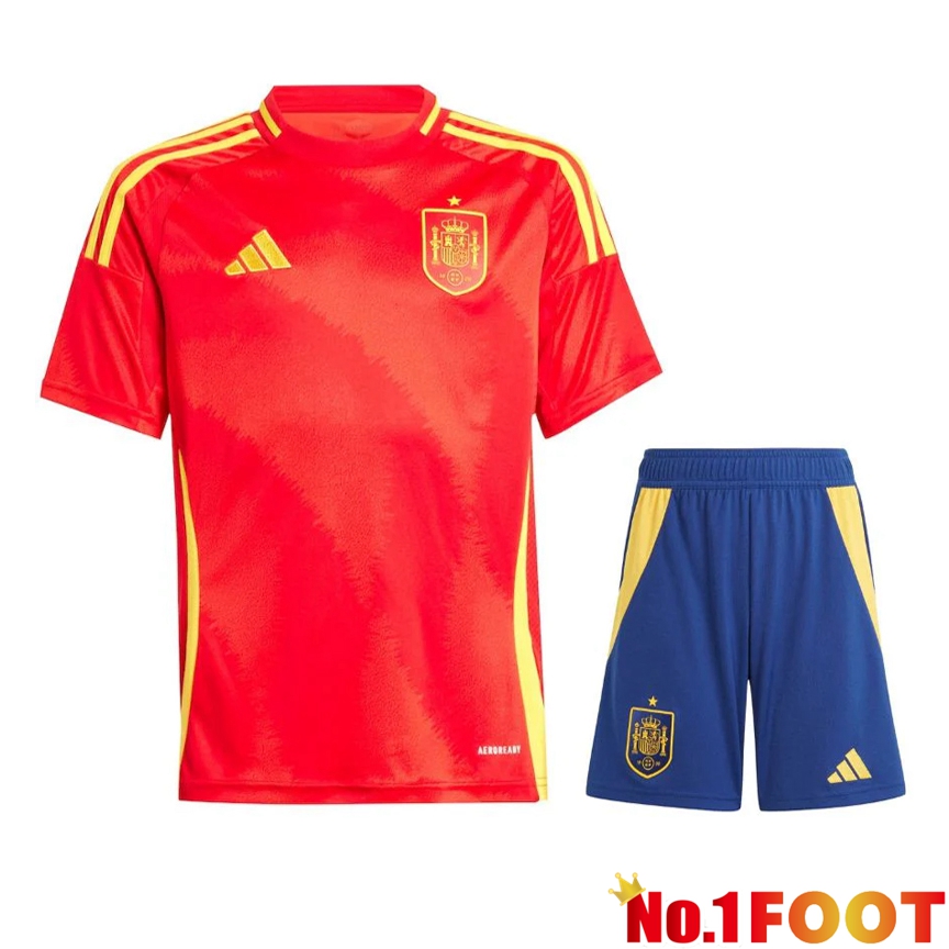 Spain Home Soccer Jersey + Shorts Kit 2024/2025