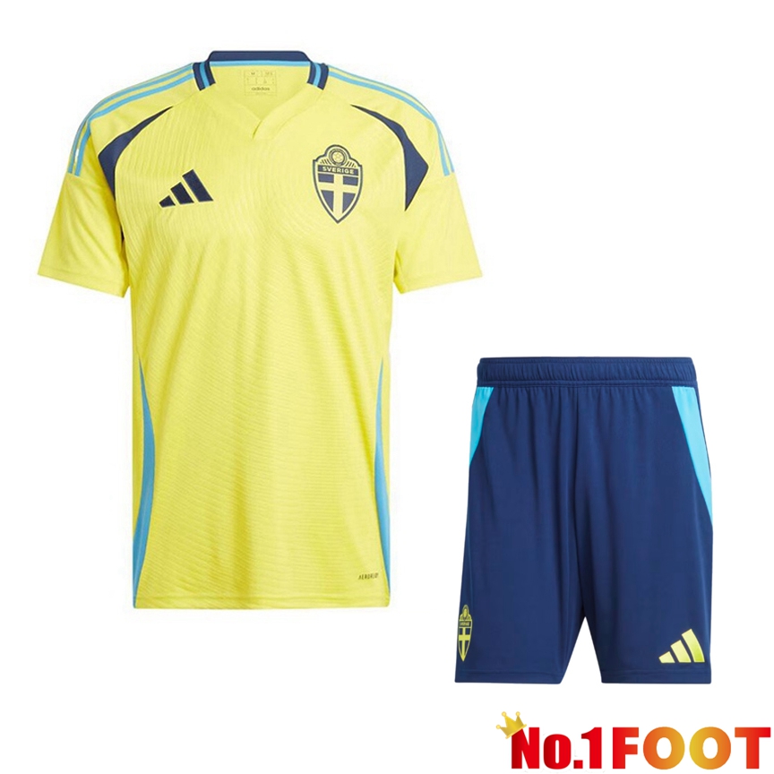 Sweden Home Soccer Jersey + Shorts Kit 2024/2025